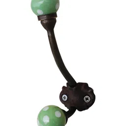 IndianShelf Green & Black Ceramic Dot Wall Hooks-image-71