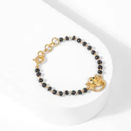 Elegante kids 18K Gold-Plated 925 Sterling Silver Artificial Beaded Link Bracelet-16