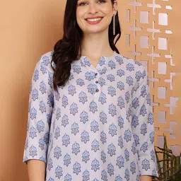 RIG-TIE Floral Print Roll-Up Sleeves Crepe Top-image-51