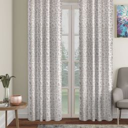 HOSTA HOMES Brown & White Set of 2 Geometric Long Door Curtain-image-74