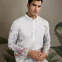 ODETTE Floral Embroidered Thread Work Straight Kurta-image-16