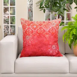 ZEBA Pink & Red Abstract Square Cushion Covers-1