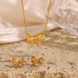 Designs & You Stainless Steel Gold-Plated Jewellery Set-image-41