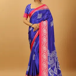 VIRENDRA TEXTILES Bandhani Pure Crepe Saree-4