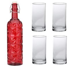 SOMIL Red Glass Airtight Can Bottle-image-71