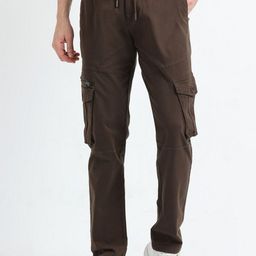 NEVER NEUD Men Relaxed Cargos Trousers-image-61