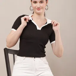 Raabta Fashion Women Colourblocked Shirt Style Top-picture-17