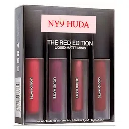 NY9 HUDA Set Of 4 Mini Matte Liquid Lipstick - 1.9 ml Each-10