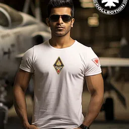 Ascend 47 Unisex Printed V-Neck Applique T-shirt-image-73