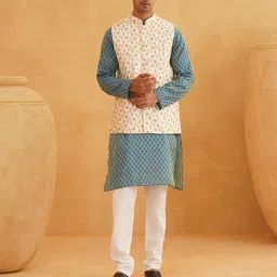 SOJANYA Men Regular Thread Work Kurta with Churidar-picture-10