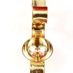 Exotic India Yellow & Gold-Toned Brass Aarti Diya With Om Handle-8
