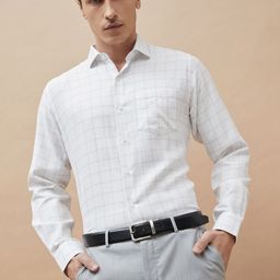 CODE by Lifestyle Men Slim Fit Grid Tattersall Checked Spread Collar Cotton Casual Shirt-picture-42