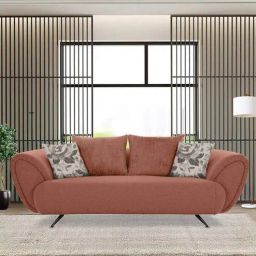casacraft from pepperfry New Jersey Fabric 3 Seater Sofa in Rust Colour-picture-7