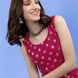 PARROT CREATION Geometric Embroidered Sequinned Georgette Kurti with Sharara And Dupatta image 3