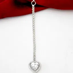 Niscka Silver-Plated American Diamond Studded Maang Tikka-image-74