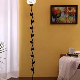 Devansh Black & White Leaf Floor Lamps-10