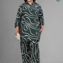 tittli Women Fully Printed Rayon Poly Fabric Printed 3XL Co-Ord Set-picture-47