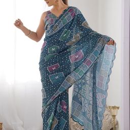 CaniBani Blue Silk Blend Sarees-image-83