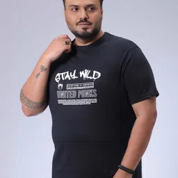 HARDSODA Men Plus Size Graphic Printed Round Neck Cotton T-shirt-image-51