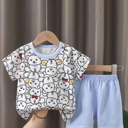 Bold N Elegant Kids Printed Round Neck Pure Cotton T-shirt With Shorts-image-41