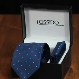 Tossido Men Polka Necktie & Pocket SquareGift Set Comes with a box-image-94