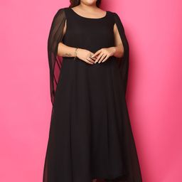 theRebelinme Slit Sleeve Georgette A-Line Maxi Dress-image-71