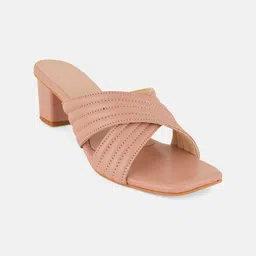 Rubeezz PU Party Block Sandals with Laser Cuts-28