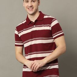 GET GOLF Men Striped Polo Collar Cotton T-shirt-image-81