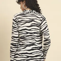 BAESD Zebra Printed Cotton Open Front Shrug image 4