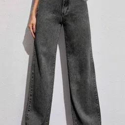 BAESD Women Comfort Wide Leg Light Fade Stretchable Jeans-image-15