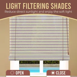 Kuber Industries Cream-Coloured & Maroon Geometric Window Blinds image 3