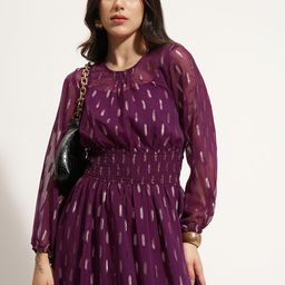 Vishudh Women Embellished Smocked Maxi Dress-picture-18