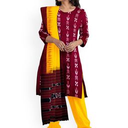 KALPRA FASHION Ethnic Motifs Printed Pure Cotton Unstitched Dress Material-image-91