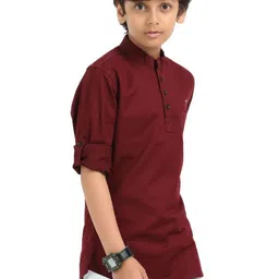 Rocket Science Kids-Boys Maroon Kurtas-picture-9