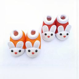 LMN CHILD CARE red,orange Unisex Kids Cotton Booties-image-3