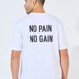 Men Round Neck Oversized Back Slogan T-Shirt-image-32
