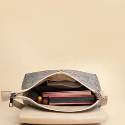Anouk Floral Printed PU Structured Sling Bag with Applique image 5