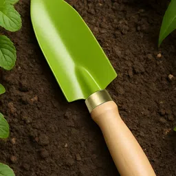 ecofynd Green & Beige Gardening Hand Trowel With Wooden-picture-10