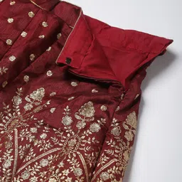 FABPIXEL Embroidered Sequinned Semi-Stitched Lehenga & Unstitched Blouse With Dupatta image 3