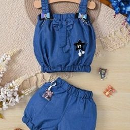 DRYSUN Girls Shoulder Straps Top With Shorts-image-21