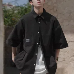 KPOP Short Sleeves Spread Collar Casual Shirt-picture-12