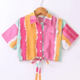 CrayonFlakes Print Kimono Sleeve Shirt Style Top-picture-12