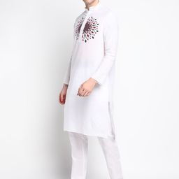 PulseIQ Men Ethnic Motifs Printed Regular Kurta with Pyjamas image 4