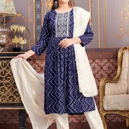 Sangria Girls Bandhani Printed Thread Work Straight Kurta-image-96
