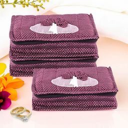 Kuber Industries Purple 3 Pieces Printed Jewellery Organiser-45