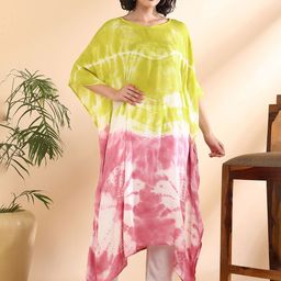 CORSICA Women Tie and Dye Kaftan Midi Dress-image-87