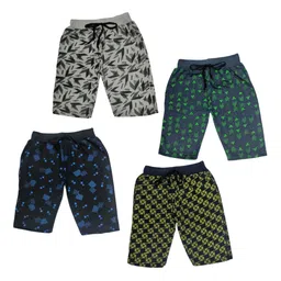 Shajiv Kids Pack of 4 PrintedRegular Fit Mid-Rise Outdoor Shorts-28