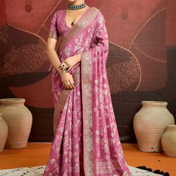 TIRA Ethnic Printed Zari Saree With Blouse Piece-15