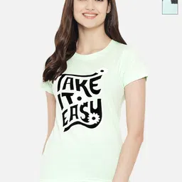 Tromko Women Pack of 2 Typography Printed Round Neck Cotton Regular Fit T-shirts-picture-30