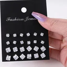 Honbon Women Silver Earrings-35